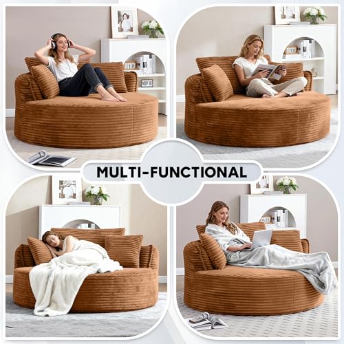 Oversized Round Chair Lounge Chaise Indoor, view 6