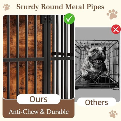 AFLUI 41.4" Dog Crate Furniture, Rustic Brown, view 8
