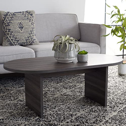 Safavieh Home Collection Gareth Modern Distressed Black Oval Top Coffee Table, Medium