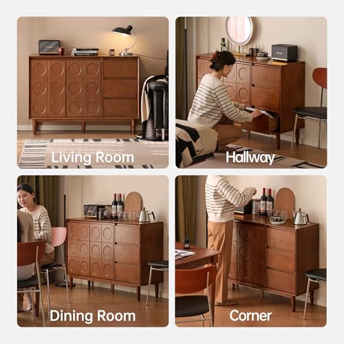 100% Solid Wood Sideboard Buffet Cabinet, view 5