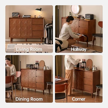 100% Solid Wood Sideboard Buffet Cabinet, view 5