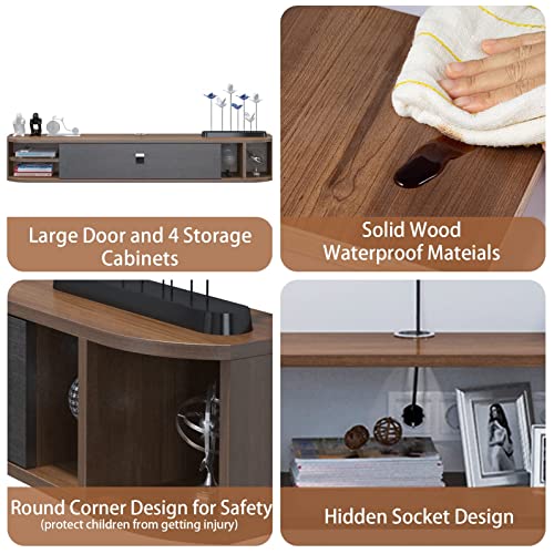 Floating TV Shelf, 63''Modern Floating TV Console, view 6