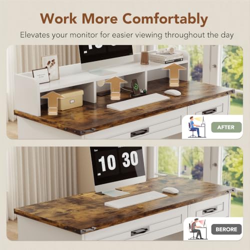 47" Farmhouse Computer Desk with Charging Station, view 6