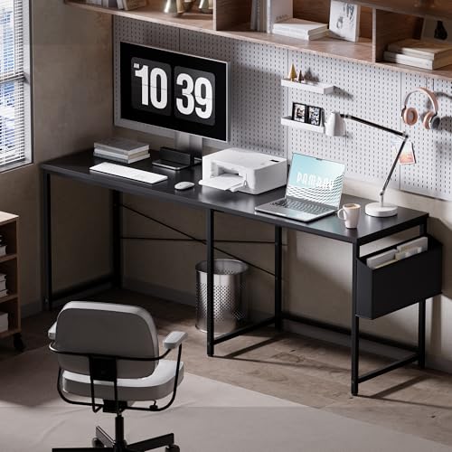 47 Inch Reversible L Shaped Gaming Desk Corner Computer Desk with Storage Bag, view 6
