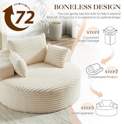 Oversized Round Chaise Longue Chair Indoor, view 7