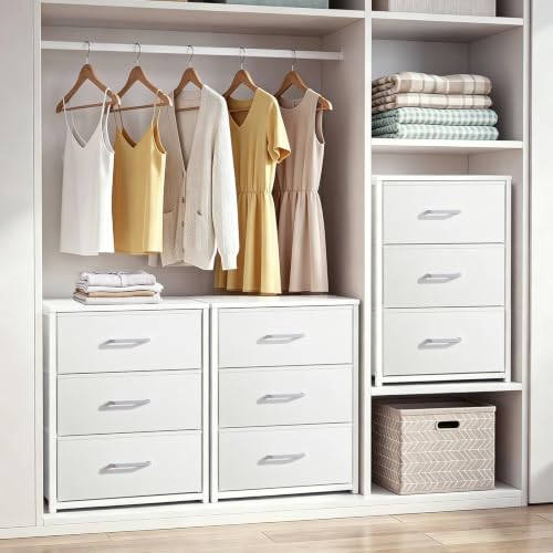 Dresser for Closet, Stackable Storage Drawers, Closet Storage, White, view 4