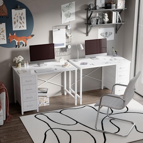 32 Inch Computer Desk with 4 Drawers Small Office Desk for Home Bedroom Study, view 5