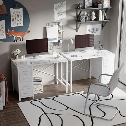 32 Inch Computer Desk with 4 Drawers Small Office Desk for Home Bedroom Study, view 5