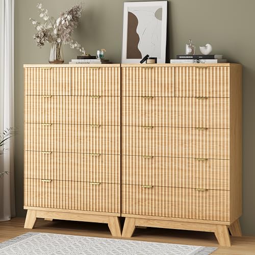 Fluted Dresser for Bedroom with 6 Drawers, view 5