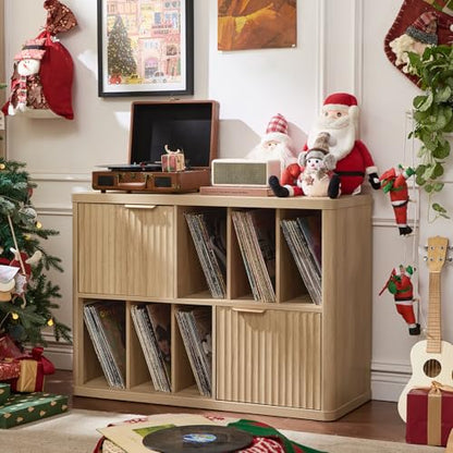 Large Record Player Stand with Vinyl Storage Up to 450 Albums, view 2