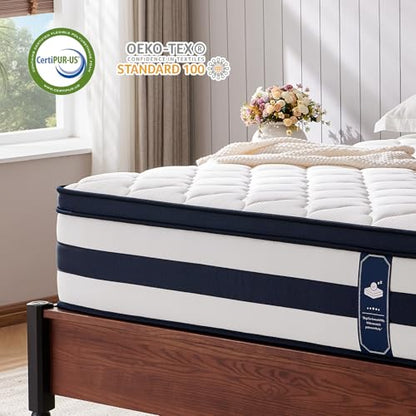 Full Mattress, 12 Inch Gel Memory Foam Sprung Hybrid Mattress, view 7