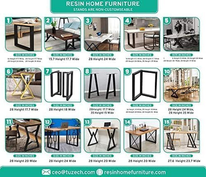 RESINHOMEFURNITURE Luxury Blue Ocean Resin Wood Table – Round Epoxy Dining, Coffee, or Conference Table with Nature-Inspired River Design for Elegant Home Decor (18 Inches Tall, 18 x 18 Inches)