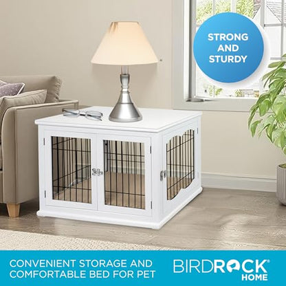 Decorative Dog Kennel with Pet Bed, Small Pet House, Double Door Indoor Crate, view 7