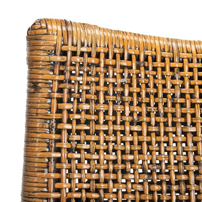 SAFAVIEH Furniture - Gianni Rattan Arm Chair - Brown & Black - Solid Wood - Coastal Open-Arm Design - Ideal for Living Room, Sunroom, Bedroom, 19.8" Seat Height (SEA4011A)