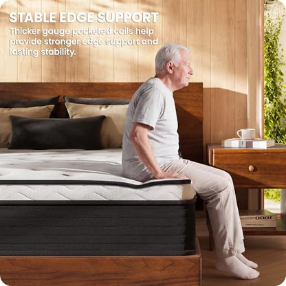 Firm Full Mattress 10 Inch - Hybrid Mattress for Spinal Alignment, view 7