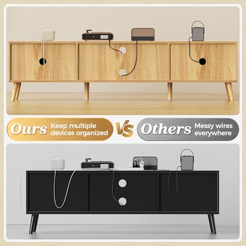 70.9 Inch Boho TV Stand for 75 Inch TV, view 7