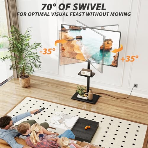 Floor TV Stand with Power Outlet for 32-70 inch TV up to 88 lbs, view 5