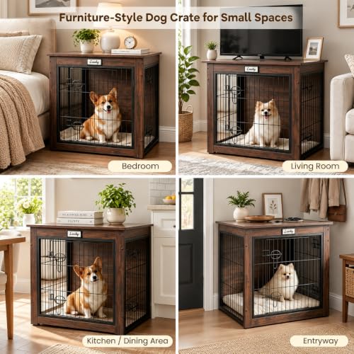 Indoor Dog Kennel End Table for Small Medium Dogs, view 6