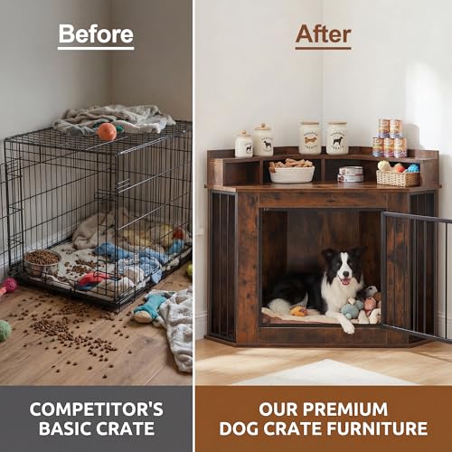 Corner Dog Crate Furniture for Small, Medium Dogs, view 6