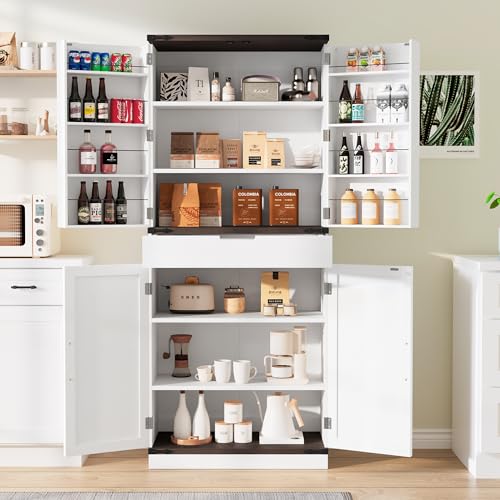 72" Kitchen Pantry Storage Cabinet with Doors and Shelves, view 2