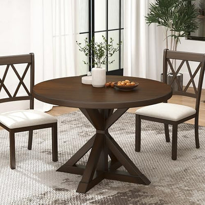 Windvale Cross-Buck Base Dining Table, Espresso