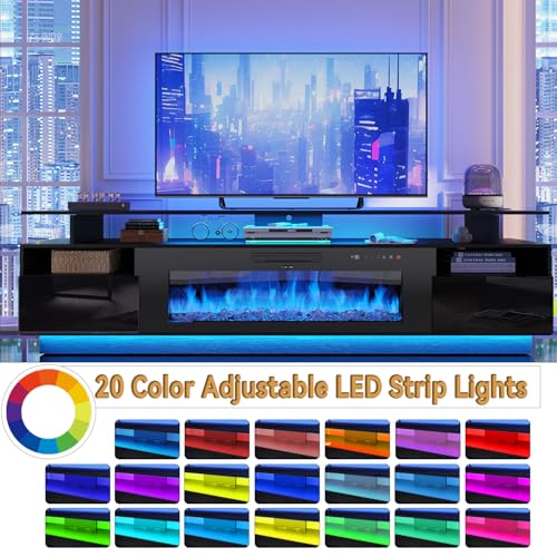 70" Fireplace TV Stand with 36" Electric Fireplace Entertainment Center, view 5