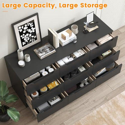 9 Drawer Dresser, 62” Wide Chest of 9 Drawer Dresser, view 5