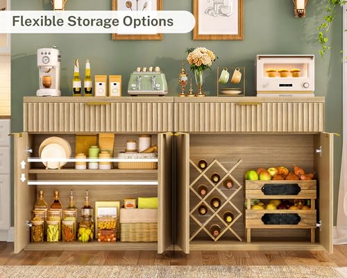 31.5" W Fluted Buffet Cabinet with Storage, Sideboard Cabinet, view 5