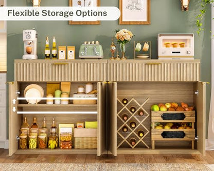 31.5" W Fluted Buffet Cabinet with Storage, Sideboard Cabinet, view 5