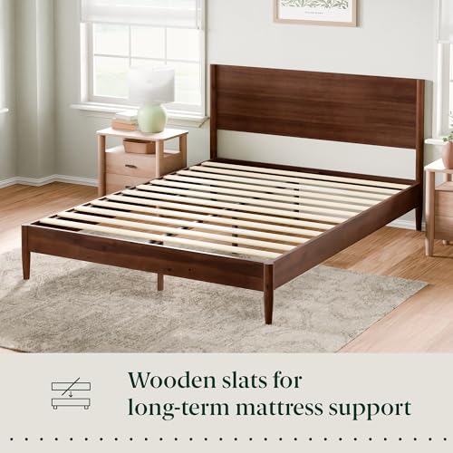 Allen Mid Century Wood Platform Bed Frame, Queen, view 5