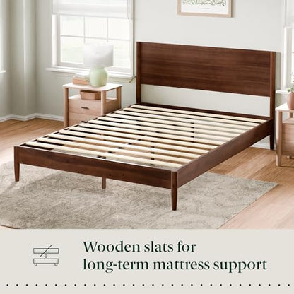 Allen Mid Century Wood Platform Bed Frame, Queen, view 5