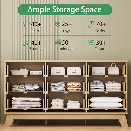 Fluted Dresser for Bedroom with 9 Drawers, view 4
