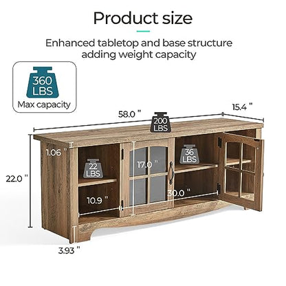 Farmhouse TV Stand for 65 Inch TV, view 4