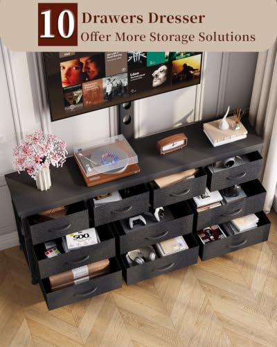 10 Drawer Dresser TV Stand with Mount, Media Console for 75" TV, view 7