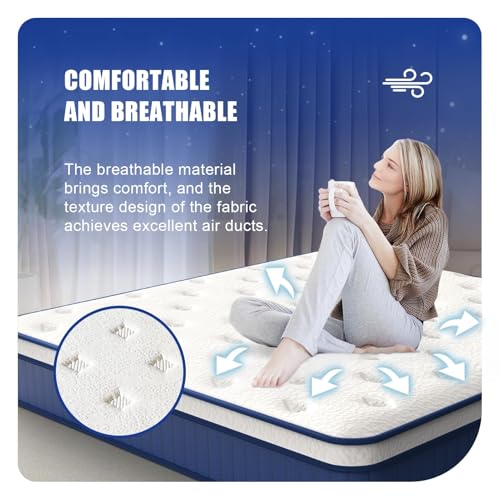 12 Inch Full Hybrid Mattress, Medium Firm, Memory Foam and Pocket Springs, view 5
