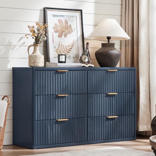 Fluted 6 Drawers Dresser for Bedroom, view 2
