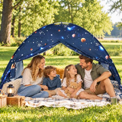 Twin Bed Toddler Canopy Tent for Kids, Space Galaxy Kids Indoor Sleep Tents, view 3