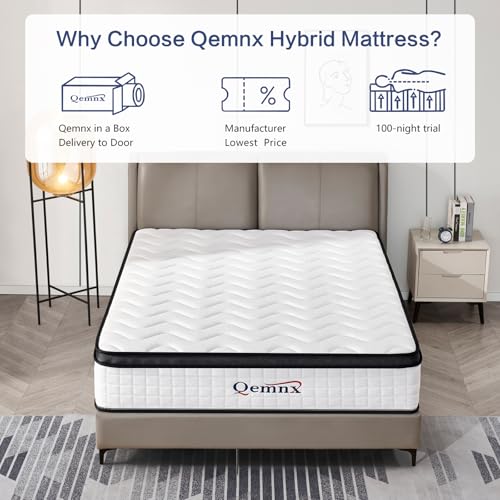 12 Inch Queen New Hybrid Mattress, Medium Firm, Reinforced Edge, view 5