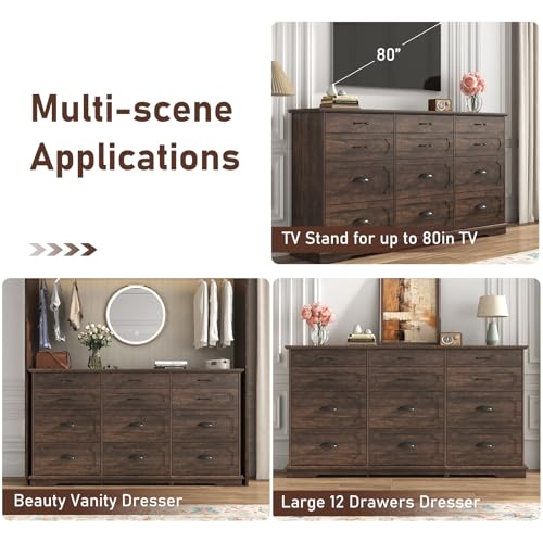70inch Large Long Dresser w/Charging Station, view 5