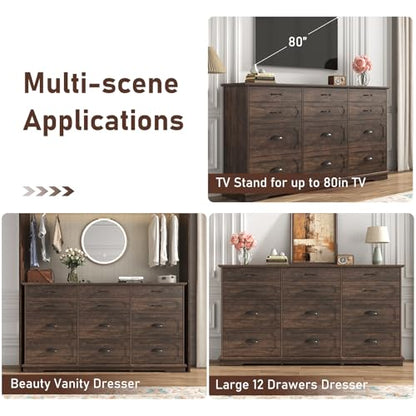 70inch Large Long Dresser w/Charging Station, view 5