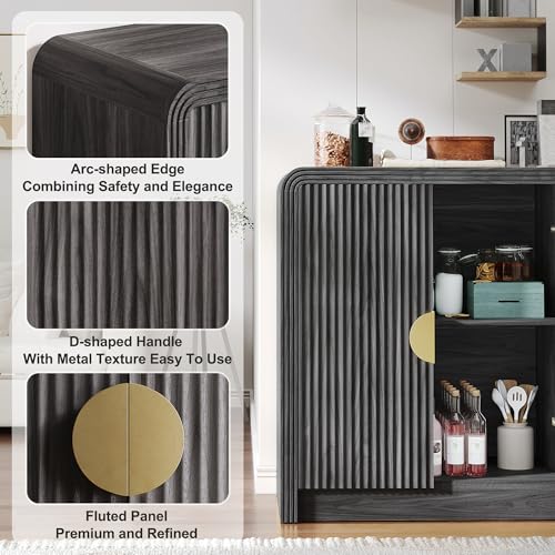 55" Fluted Buffet Sideboard Cabinet with Storage, view 5