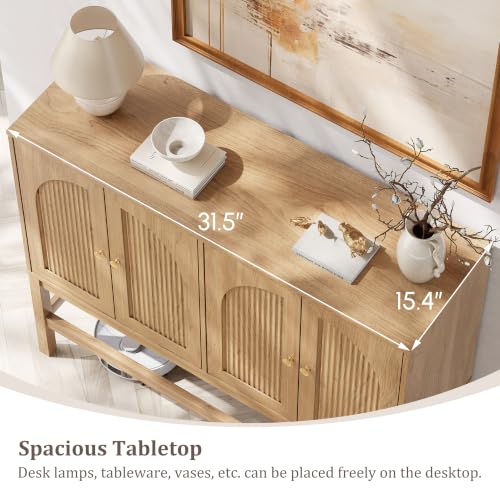 47.2'' Fluted Sideboard Buffet Cabinet, Wooden Storage Cabinet, view 7