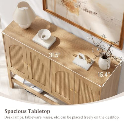 47.2'' Fluted Sideboard Buffet Cabinet, Wooden Storage Cabinet, view 7