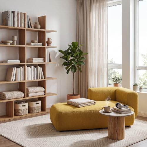 Boucle Upholstered Left Facing Chaise Lounge Indoor for Living Room Bedroom, view 2