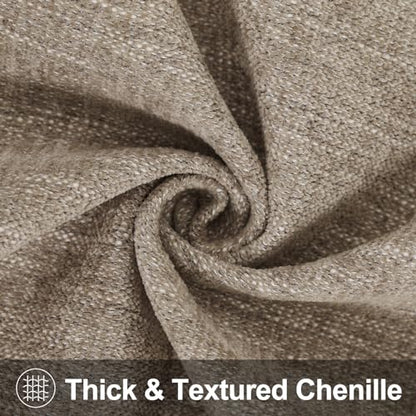 Fall Khaki Chenille Throw Pillow Covers 18x18 Set of 2, view 5