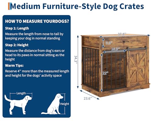 37.8" Dog Crate Furniture, view 4