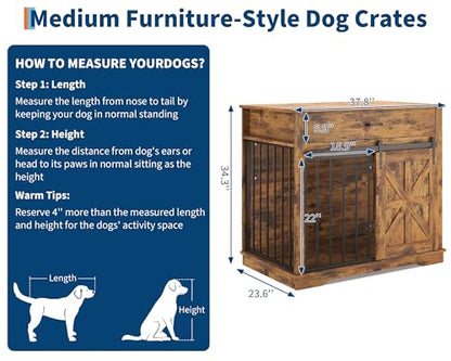 37.8" Dog Crate Furniture, view 4