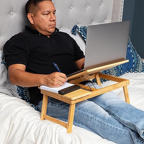 Lap Desk, Laptop Stand with Folding Legs for Bed Dorm Room and Home Office, view 3