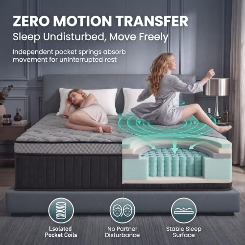 Full Size Mattress, 12 Inch Hybrid Full Mattresses in a Box with Pocket Spring, view 5
