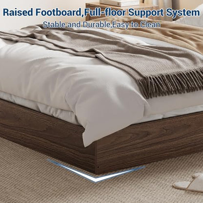 Wood Platform Bed Frame Without Headboard, view 4